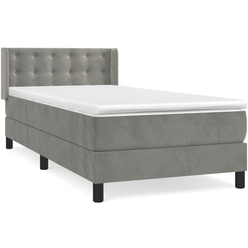 Maison Chic Box spring postelja - Vzmetna postelja z vzmetnico svetlo siva 100x200 cm žamet SL8050, (21905405) Slike