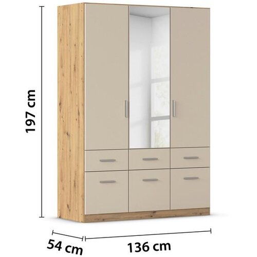 XXXL omara za oblačila celle matt, barva &amp;scaron;ampanjca, hrast Slike