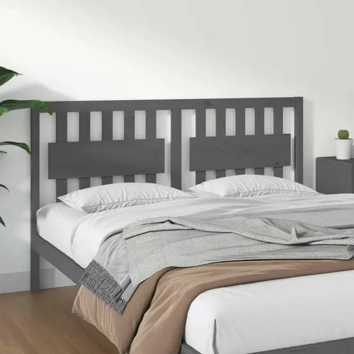  Uzglavlje za krevet sivo 165 5 x 4 x 100 cm od masivne borovine