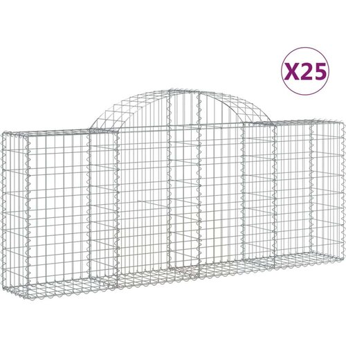  Lučne gabionske ko&amp;scaron;are 25 kom 200x30x80/100cm pocinčano željezo Slike