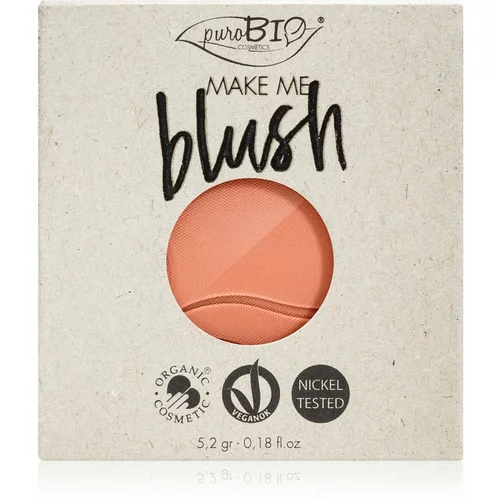 puroBIO cosmetics compact blush refill - 02 koralno ružičasta (mat)