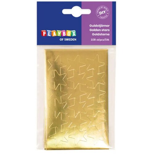 Playbox Samoljepljive zlatne zvijezde 108 kom 25mm Cijene