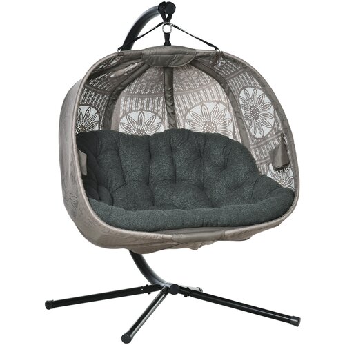 HOMESTAR Viseči stol za 2 osebi 132x126x172 cm črne barve, (5000228125) Cene