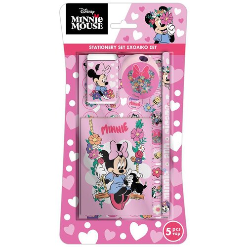 Luna rožnat 5-delni komplet pisalnih potreb&scaron;čin z Minnie Mi&scaron;ko Cene