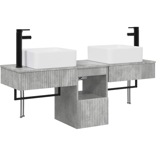  Set namje&amp;scaron;taja za kupaonicu 3 kom. Betonska siva 50 x 41 x 56 cm Slike