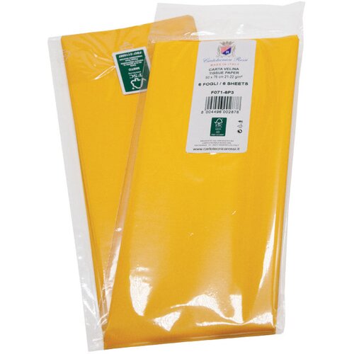  PAPIR UKRASNI TISSUE 50X76CM PK6 CARTOTECNICA ROSSI F071 ŽUTI BLIS. Cene