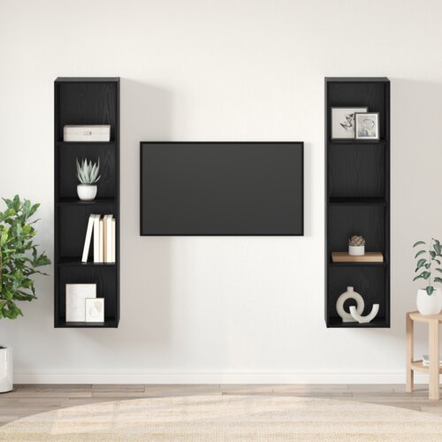 vidaXL Set TV komoda 2 pcs Crna 37 x 37 x 142.5 cm Konstruirano drvo Cijene