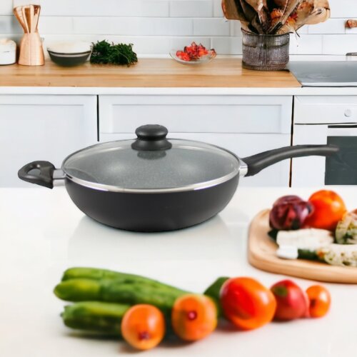 Zotrix wok tiganj sa poklopcem granitni 28cm Slike
