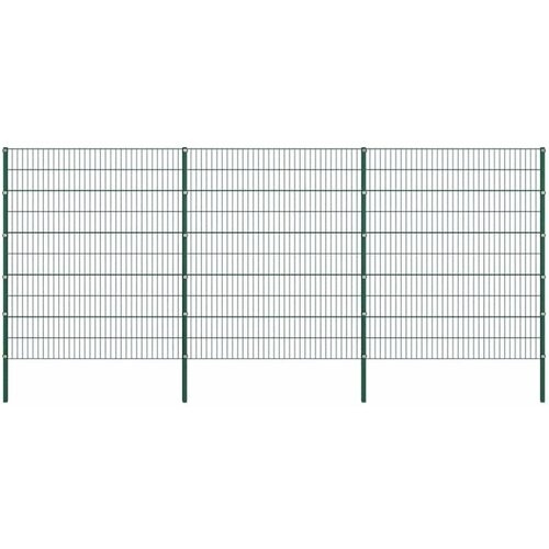  Ogradni panel sa stupovima od željeza 522x200 cm zeleni - 1 522 cm 200 cm Slike