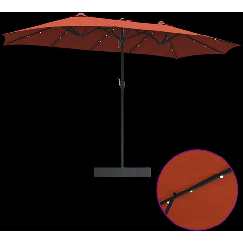  Vrtni suncobran Terakota 385 x 209 x 244 cm Poliester Slike