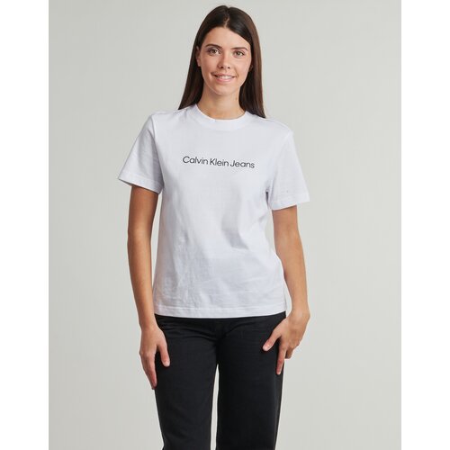 Calvin Klein Jeans Majice s kratkimi rokavi A- INST. LOGO CLASSI LV047C912G Bela Cene