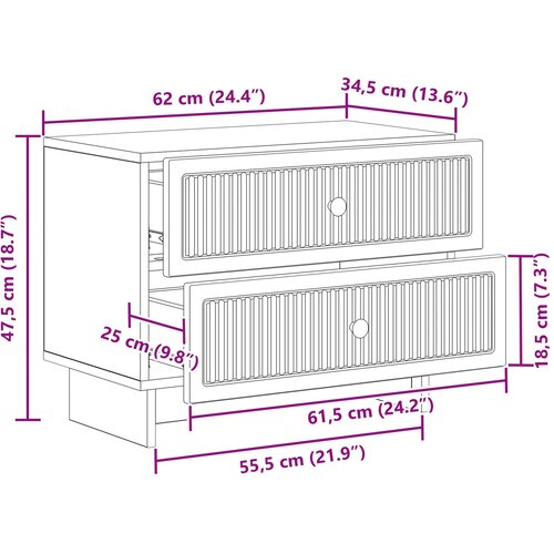  Noćni ormar Betonska siva 62 x 34,5 x 47,5 cm Konstruirano drvo Slike
