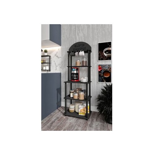 Hanah home Polica za kafu Lungo, 30x50x140 cm, Crna Cene