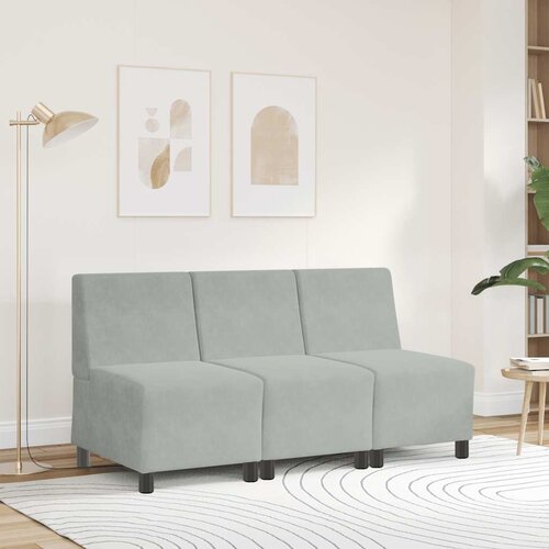  Modularna sofa bez naslona za ruke svijetlosiva 55 cm baršunasta Cene