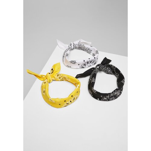 Urban Classics Accessoires Multicolor Scarf 3-Pack Black+Yellow+White Slike