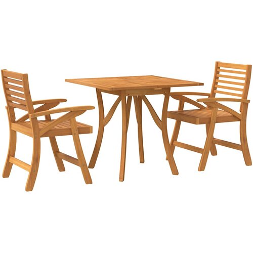  3-dijelni vrtni blagovaonski set od masivnog bagremovog drva Smeđa 85 x 85 cm Slike