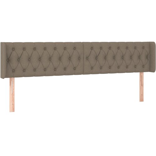  LED uzglavlje smeđesivo 203x16x78/88 cm od tkanine Slike