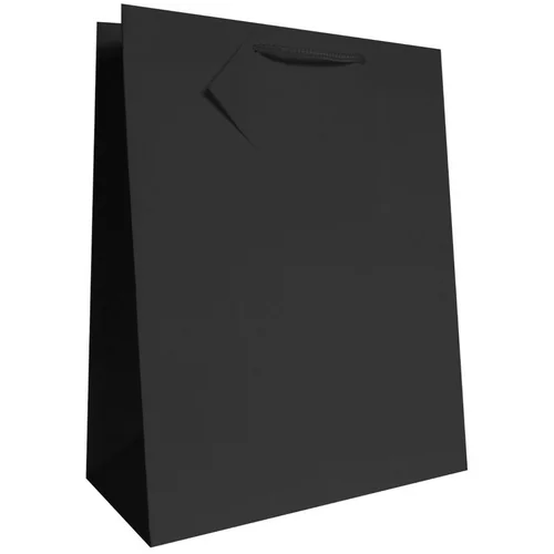  vrečka darilna 330x457x102 platificirana mat promocija - črna