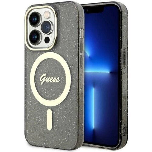 Guess OVITEK ZA IPHONE 14 PRO MAX 6.7 ČRNO BLEŠČIČNO ZLAT MAGSAFE, (21834062) Cene