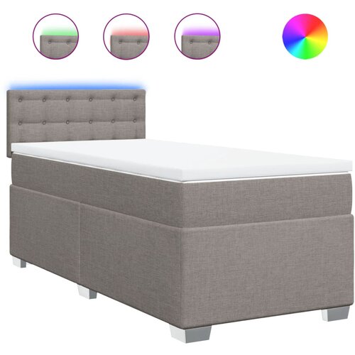 VidaXL Box spring postelja z vzmetnico taupe 90x190 cm blago, (21292099) Slike