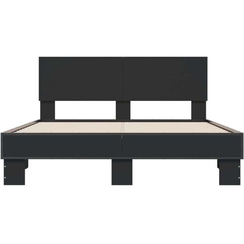 VidaXL Okvir kreveta crni 120 x 200 cm od konstruiranog drvo i metal Slike