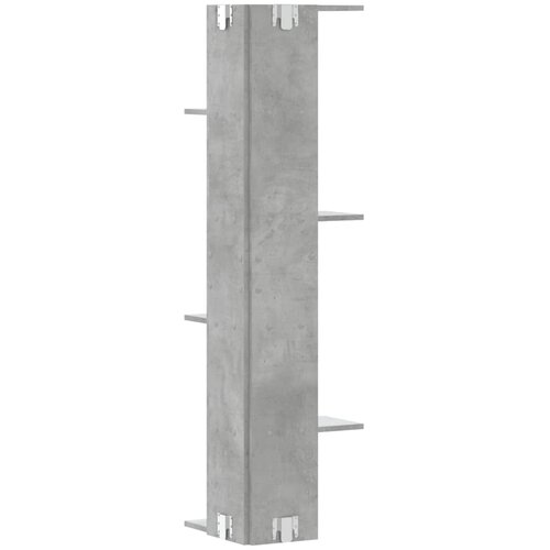  Kutna zidna polica siva boja betona 36,5 x 36,5 x 140 cm drvena Slike