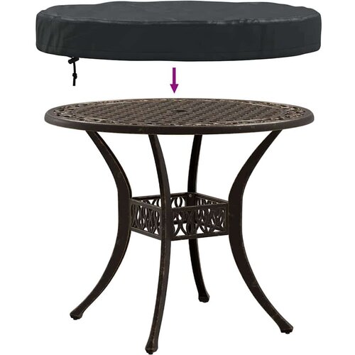 VidaXL Pokrivač za Vanjski Stol Crna 62 x 62 x 10 cm 210D tkanina Slike