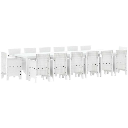  15-dijelni Vrtni Set za Jelo Bijeli Poli Ratan  Vrtni Stol Bijeli 200x100x73 cm Poli Ratan  Vrtni Stol Bijeli 150x100x73 cm Poli Cijene