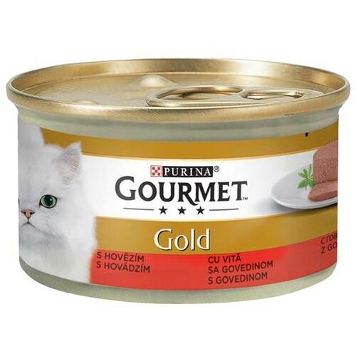 Gourmet hrana za mačke gold govedina pašteta 4x85g Slike