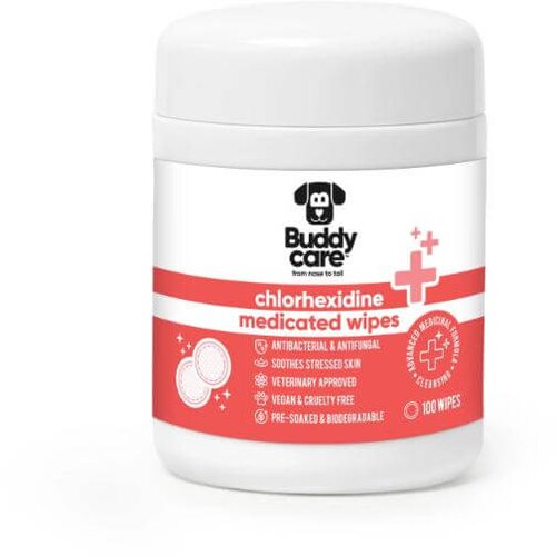 Buddycare chlorhexidine medicated wipes 100kom. Slike
