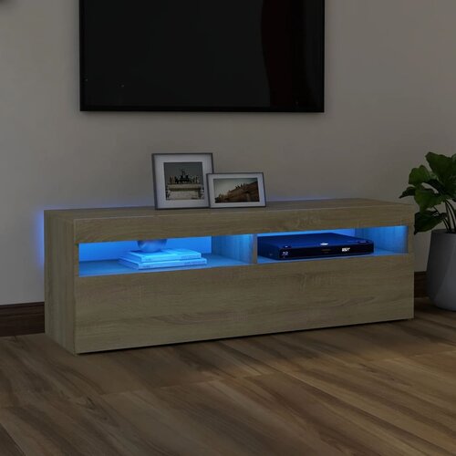 VidaXL TV omarica z LED lučkami sonoma hrast 120x35x40 cm, (20620690) Slike