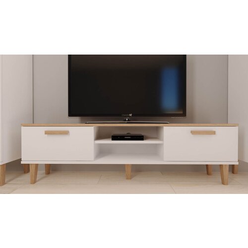 HAPPYKIDS TV OMARICA 160 CM DENVER - BELA/HRAST Slike