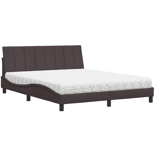  Krevet s madracem Hanko tamnosmeđi 160x200 cm tkanina Slike