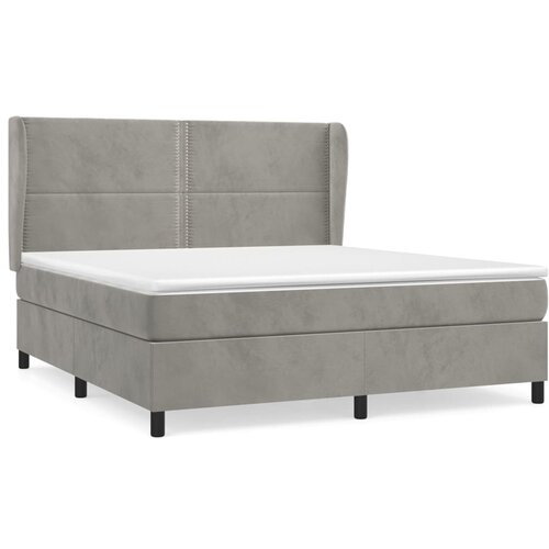 Maison Chic Box spring postelja - Vzmetna postelja z vzmetnico svetlo siva 160x200 cm žamet SL9190, (21905035) Cene