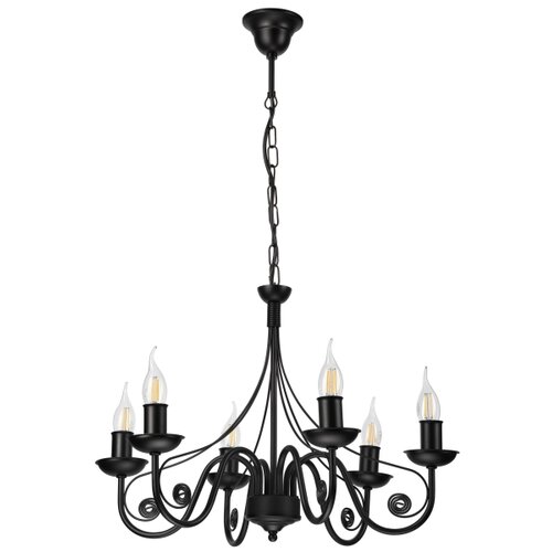  Luster na lancu DONATO 6xE14/40W/230V crna Slike