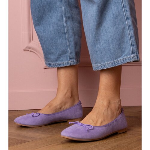 Gemre Purple eco-suede ballet flats with a bow Felina Cijene