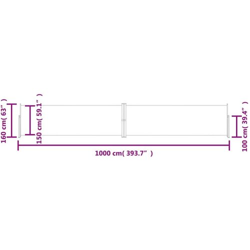 VidaXL Uvlačiva bočna tenda plava 160 x 1000 cm Slike