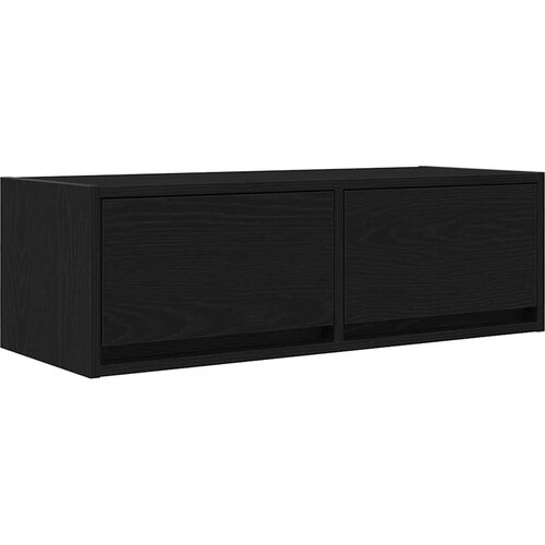 VidaXL TV omarica črna hrast 80x31x25,5 cm inženirski les, (21829764) Slike