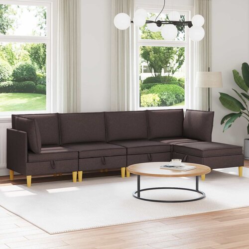  Modularni set sofe sa skladištem 5 pcs Tamno smeđa Tkanina Cene