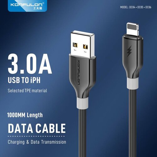  Auto punjač KONFULON C95Q + DC85 QC3.0 20W, PD 20W sa iPhone lightning kablom crni 1m Slike