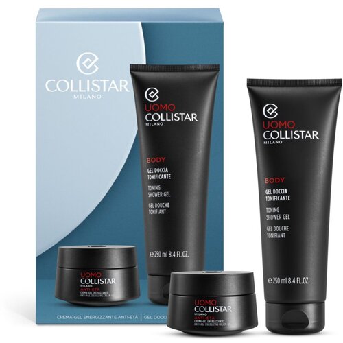 Collistar Uomo Anti-age Energizing Cream Cream-Gel+Toning Shower Gel darilni set Slike