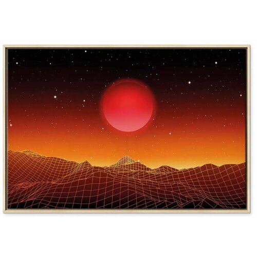  Slika - Futuristic landscape (1 Part) Wide 120x80 U prirodnom drvenom okviru Slike