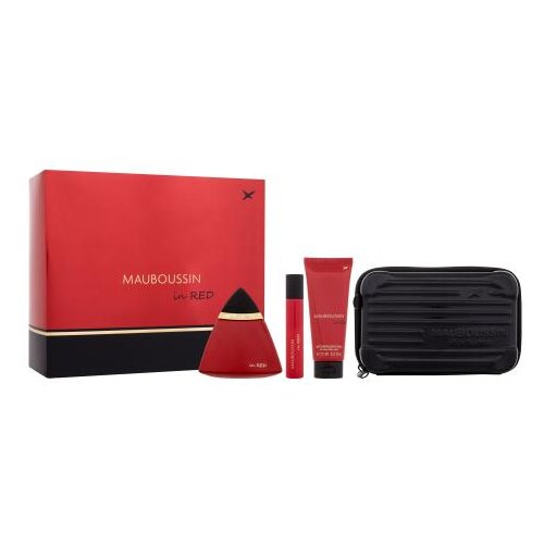 Mauboussin in Red set: EDP 100 ml + EDP 20 ml + losjon za telo 75 ml + torbica za čez ramo za ženske Slike
