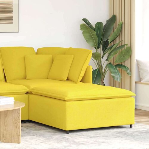  Modularni kauč s podnožjem svijetložuti 100x100x48 cm - Svjetložuta tabure Slike