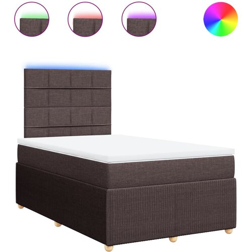 vidaXL Box spring postelja z vzmetnico temno rjav 120x200 cm blago, (21306105) Cene