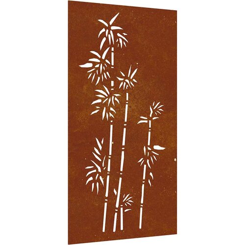  Vrtni zidni ukras 105 x 55 cm čelik COR-TEN s uzorkom bambusa Slike