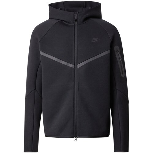 Nike Sweater majica 'TECH FLEECE' tamo siva / crna Cene