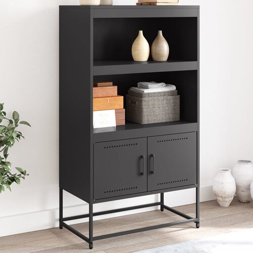  Visoka komoda crna 68,5 x 38,5 x 123,5 cm čelična Cene