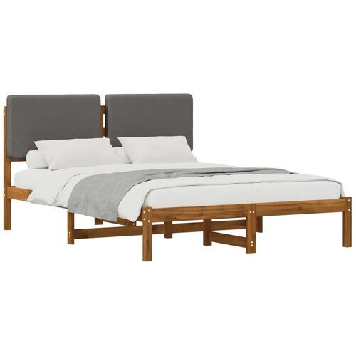 Krevetni okvir s tapiciranim uzglavljem Prirodna i svjetlosiva - Prirodna i svjetlosiva 120 x 190 cm Slike