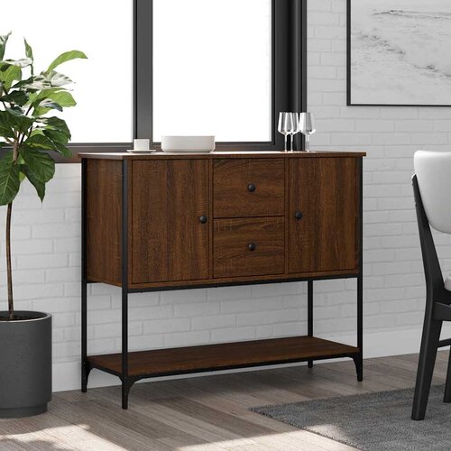  Komoda smeđa boja hrasta 100 x 36 x 85 cm konstruirano drvo Cene
